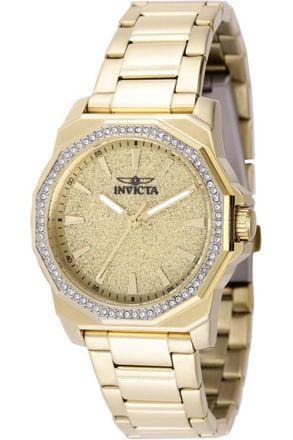Invicta Speedway 49130 Dames Horloge - Quartz Uurwerk - Roestvrij Staal met gouden Wijzerplaat - 34mm