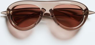 Bottega Veneta Sardine Aviator Sunglasses - Brown - Unisex