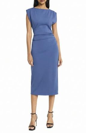 Maggy London Ruched Cap Sleeve Dress in Vintage Indigo at Nordstrom Rack, Size X-Small