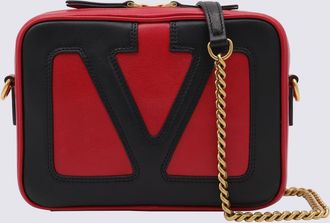 Valentino Garavani Red And Black Leather Crossbody Bag