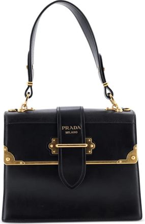 Prada Cahier Convertible City Calf and Saffiano Medium shoulder bag - Zwart