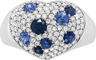House of Brilliance Haus Of Brilliance 18K 1.89 Ct. Tw. Diamond & Sapphire Cluster Ring