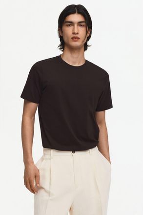 H&M Slim fit pima cotton t-shirt in Dark Brown at Nordstrom, Size Xx-Large