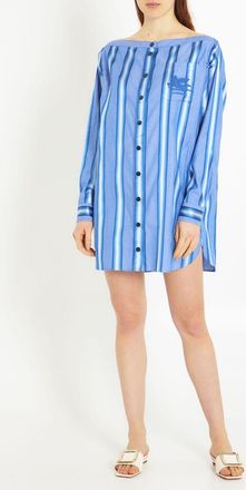 Etro Etro Womens Striped Shirt Dress - Light Blue Cotton - Size EU 34 (Womens)