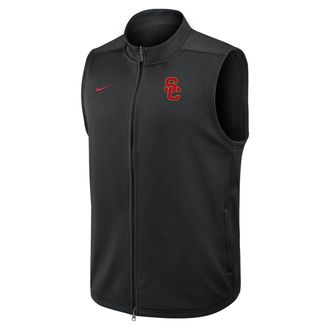 Nike USC Victory Nike Mens Therma-FIT College Full-Zip Vest in Black | 03OJ00ASCJ-3VN