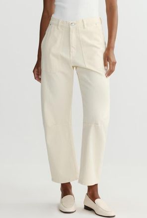 DL1961 Bilie Easy High Rise Barrel Leg Pants in Crema at Nordstrom, Size 25
