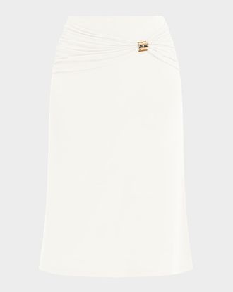 H&eacute;rve L&eacute;ger Valentina Drape Midi Skirt