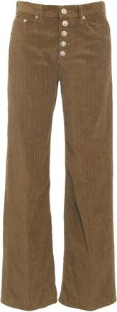 Dondup Wide-Leg Corduroy Trousers With High Waist And Distinctive Button Closure
