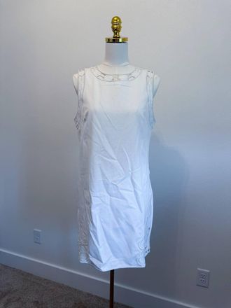 Merci Womens Sleeveless Cutout Dress In White