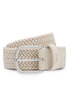 BOSS Sash Woven Elastic Belt in Open Beige at Nordstrom, Size 42