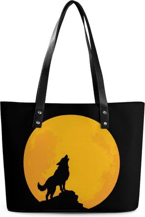 Generic Howling Wolf Tote Bags for Women Cute Shoulder Purses Handbags
