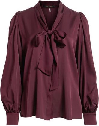Kobi Halperin Selena Silk Pussy Bow Blouse in Berry at Nordstrom, Size X-Small