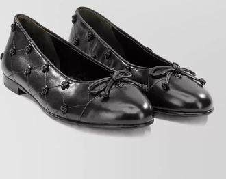 Tory Burch leather cap-toe ballerina flats