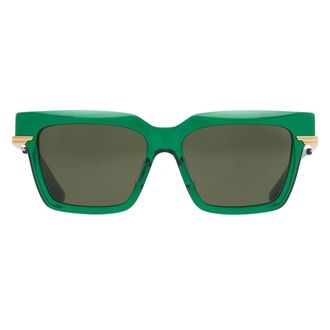 Bottega Veneta Green Square Ladies Sunglasses BV1242S 003 53