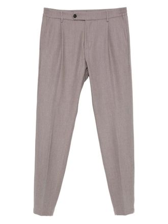 Eleventy pleated-front trousers - Brown