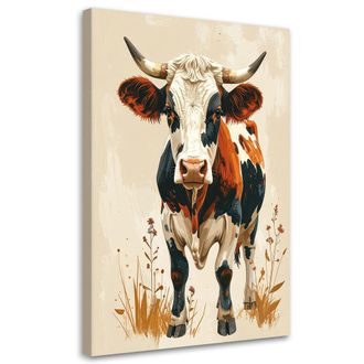 Feeby Impresi&oacute;n De Imagen, Vaca Animal Sobre Fondo Beige, 70x100