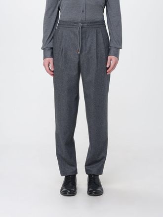 Brunello Cucinelli Pantaloni slim fit in lana vergine con coulisse in vita