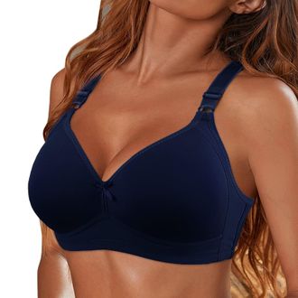 Generic Ladies Bras Non Wired Full Support Pull On - Minimiser Bras for Women UK Wired Brassiere with Adjustable Ladies Tops Straps High Support Minimizer Bra
