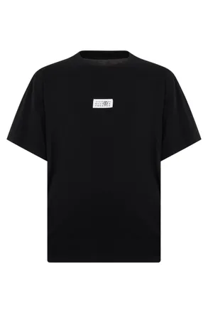 Maison Margiela Logo-Labeled Cotton T-Shirt - Black