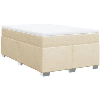 vidaXL Cama Box Spring Con Colch&oacute;n Tela Color Crema 120x190 Cm Vidaxl