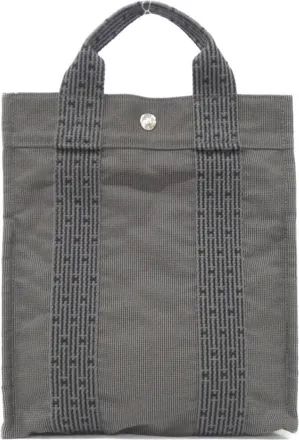 Herm&egrave;s Black Canvas Backpack (Pre-Owned)