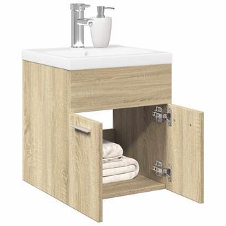 Berkfield Home 2 Piece Bathroom Furniture Set Sonoma Oak Engineered Wood in Brown