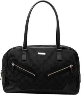 Gucci Pre-owned Handbags, female, Black, Size: ONE SIZE Pre-owned Canvas Handbag