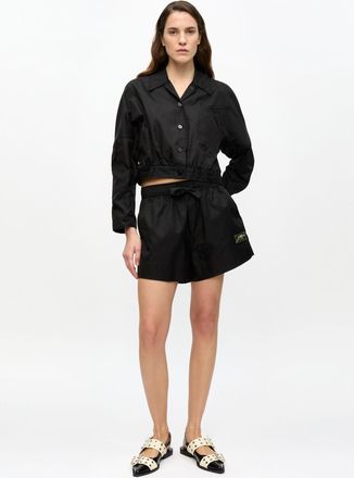 Ganni Black Duchesse Nylon Shorts - Size 32