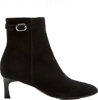 La Canadienne Womens Arizona Suede Buckle Ankle Bootie In Black