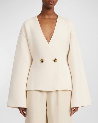 By Malene Birger Tinley Ribbed Double-Breasted Sweater