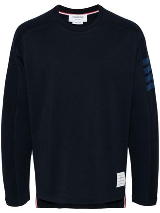 Thom Browne T-shirt met vier strepen - Blauw