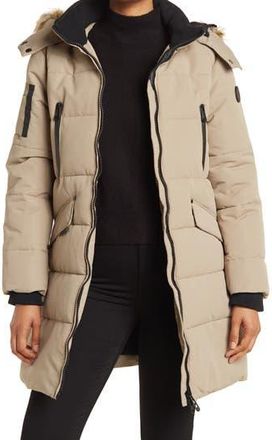 Noize Addie Water Resistant Quilted Hooded Parka in Sand at Nordstrom Rack, Size Xx-Large