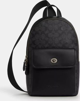 Coach Turnlock Sling Pack In Signature Canvas