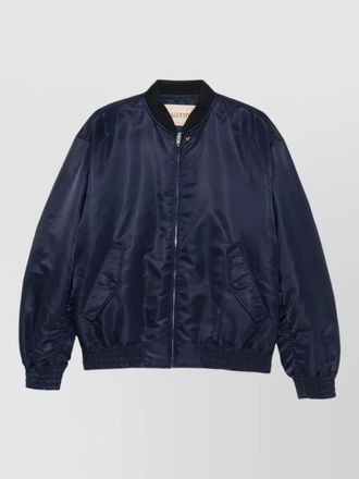 Valentino Garavani nylon bomber jacket vgold logo detail