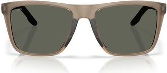Costa Mainsail XL 59mm Polarized Square Sunglasses in Matte Brown Smoke /Gray 580G at Nordstrom