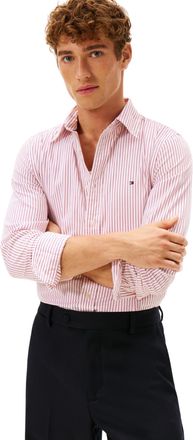 Tommy Hilfiger Men CORE Hairline POPLIN RF Shirt MW0MW41399 L/S Shirt, RED, M