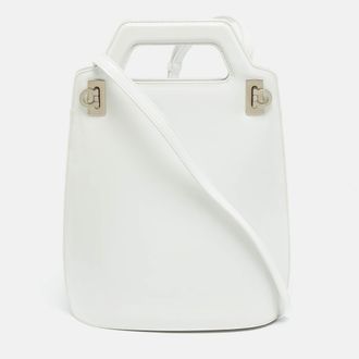 Ferragamo Wanda White Leather Tote