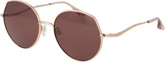 Trussardi Gold Metal Panto Zonnebril - Dames - Zonnebrillen - Geel - ONE Size - Accessoires