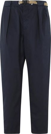 White Sand Pima Pants - Heren - Straight fit broeken - Blauw - S - Katoen - Broeken