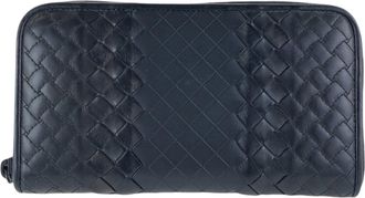 Bottega Veneta Black Leather Long Wallet (Bi-Fold) (Pre-Owned)