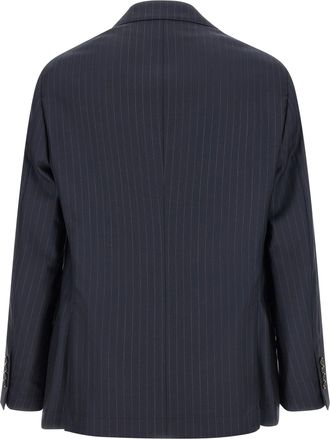 Brunello Cucinelli Mens Blue Virgin Wool Blazer Clothing