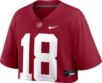 Nike Alabama Nike Womens Dri-FIT College Cropped Game Jersey in Red | NFCT08A1ABN-4XV