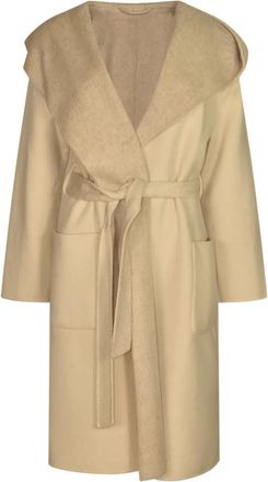 P.A.R.O.S.H. Belted Coat - Dames - Jas met riem - Beige - L - Leer - Jassen