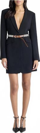 Cinq &agrave; Sept Double Rhinestone Belt Cheyenne Dress In Black