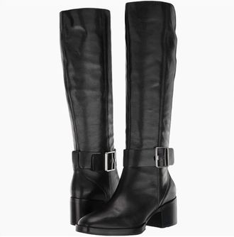 Via Spiga Womens Garnett Glossy Leather Tall Boots In Black
