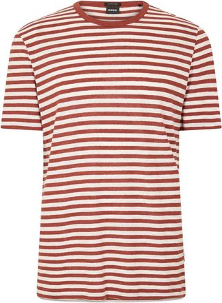 HUGO BOSS Mens Crew Neck Short Sleeve Jersey T-Shirt in Open Brown - Size X-Large