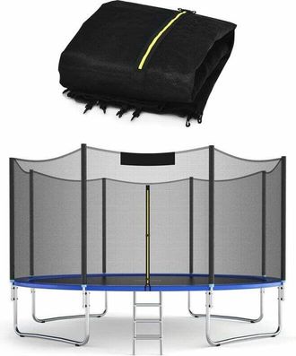 OEM Red De Seguridad Para Trampol&iacute;n De 244 Cm, 6 Postes, Resistente A Los Rayos Uv, Con Doble Cremallera Y Borde Exterior, Color Negro