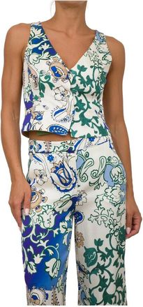 Marella Fantasia Mouwloze Vest - Dames - Tops zonder mouwen - Veelkleurig - L - Tops