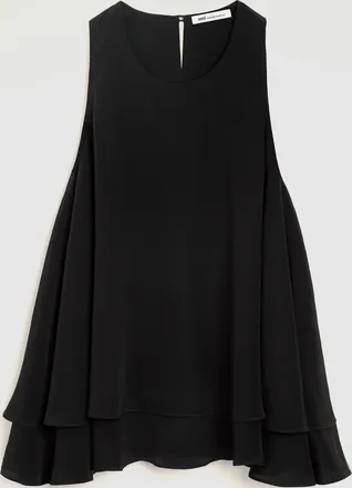 Ami Top With Ruffles Noir