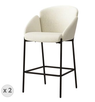 Moloo Silla de bar de tela ecru (x2)